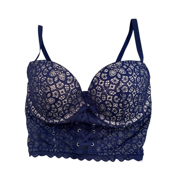 Victoria's Secret Blue Lace Bustier - Picture 2 of 8